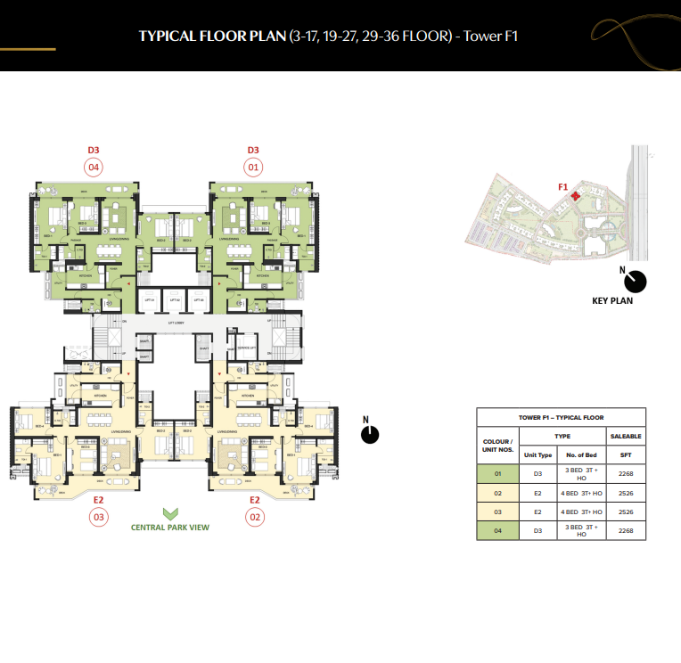 Typical Floor Plan apartment layout in Mayflower at The Prestige City
